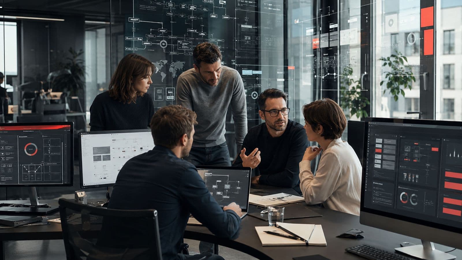 Team discussing digital platform strategy